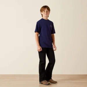 T-shirt Ariat Enfant Ariat Woven West - MEDIEVAL BLUE