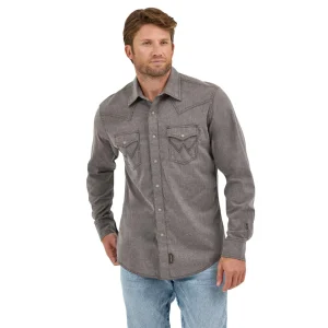 Chemises Wrangler homme Classic Dusty Brown Button Down Work Shirt