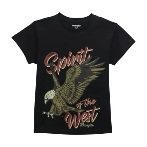T-shirt Wrangler Femme Short Sleeve Retro - Jet Black
