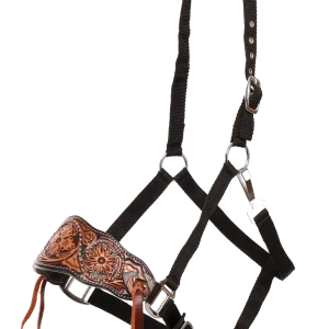 Licou Bronc Magnolia avec nez en cuir