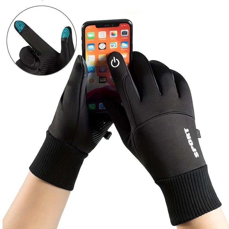 Set Hiver 2 Pièces Cagoule Et Gants Épais Unisexe Noir Pour Sports De Plein Air Et Trajets Quotidiens Chaud Léger – Image 3