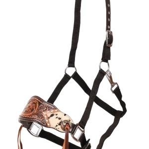 Licou Bronc Western Luxe Iris avec nez en cuir