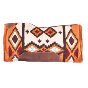 Tapis Western marron et orange avec dessous en feutre mémoire