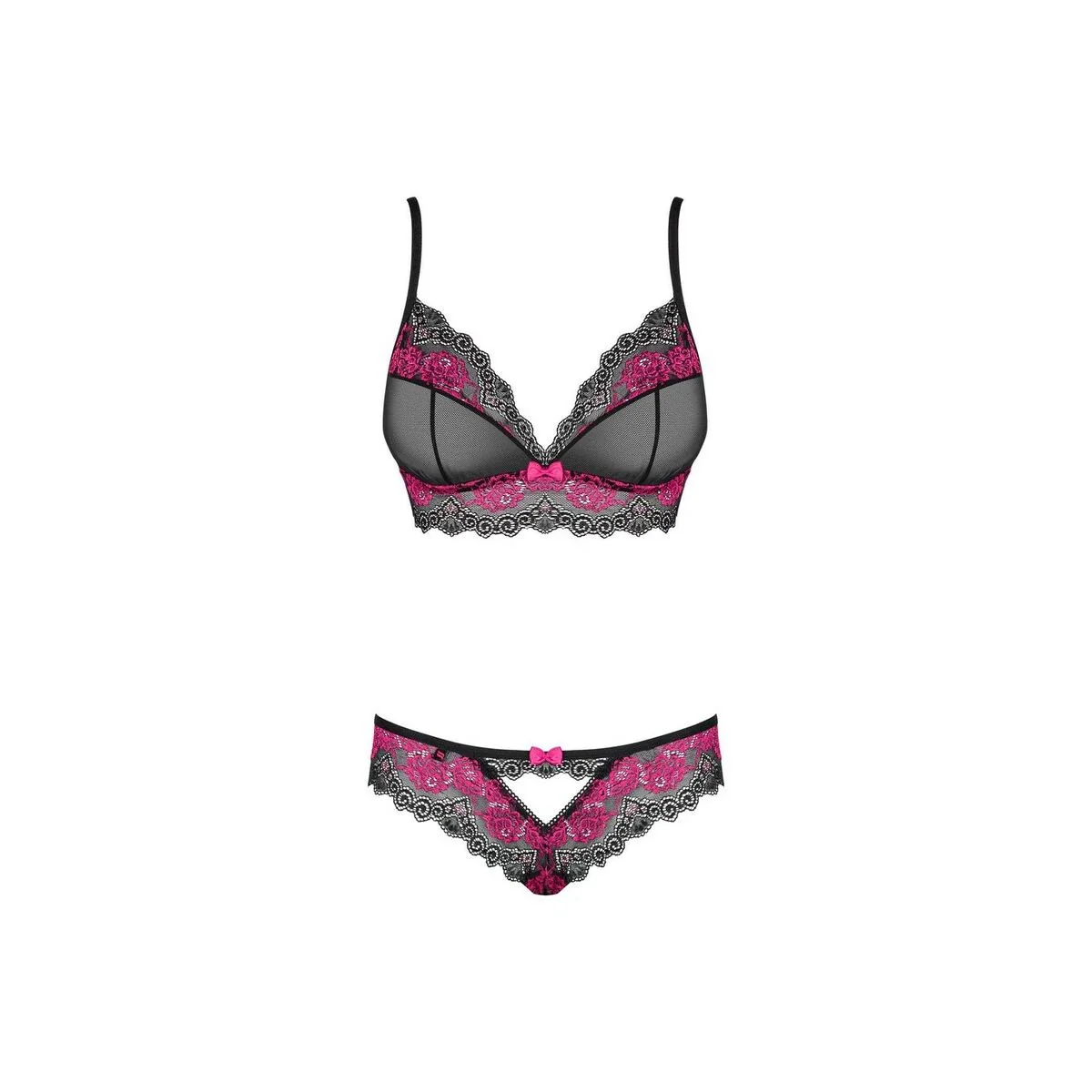 Ensemble de Lingerie Obsessive Tulia Noir L/XL – Image 4