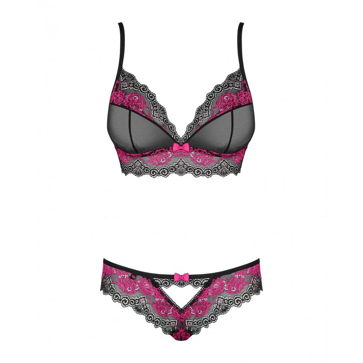 Ensemble de Lingerie Obsessive Tulia Noir L/XL – Image 5