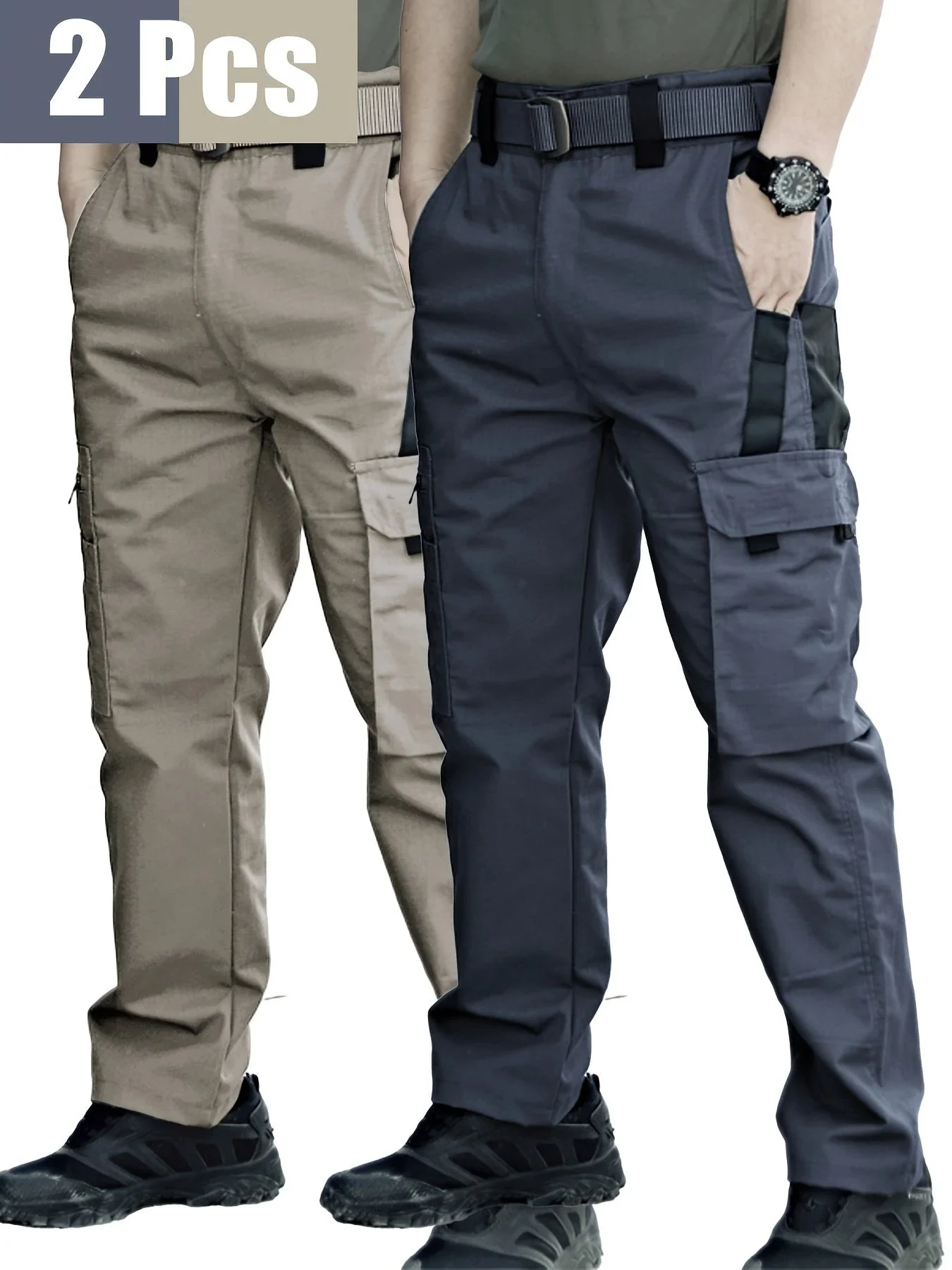 TactiPro Pantalons Cargo Tactiques Polyester Non Extensible – Image 7