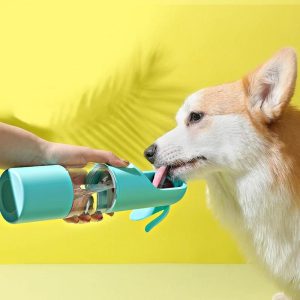 Gourde De Voyage 2 En 1 Pour Chien Et Chat Abreuvoir Portable Anti Fuite Avec Réservoir À Croquettes