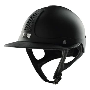 Bombe Precision Galaxy Eclipse visière Noir Mat/Cuir Noir