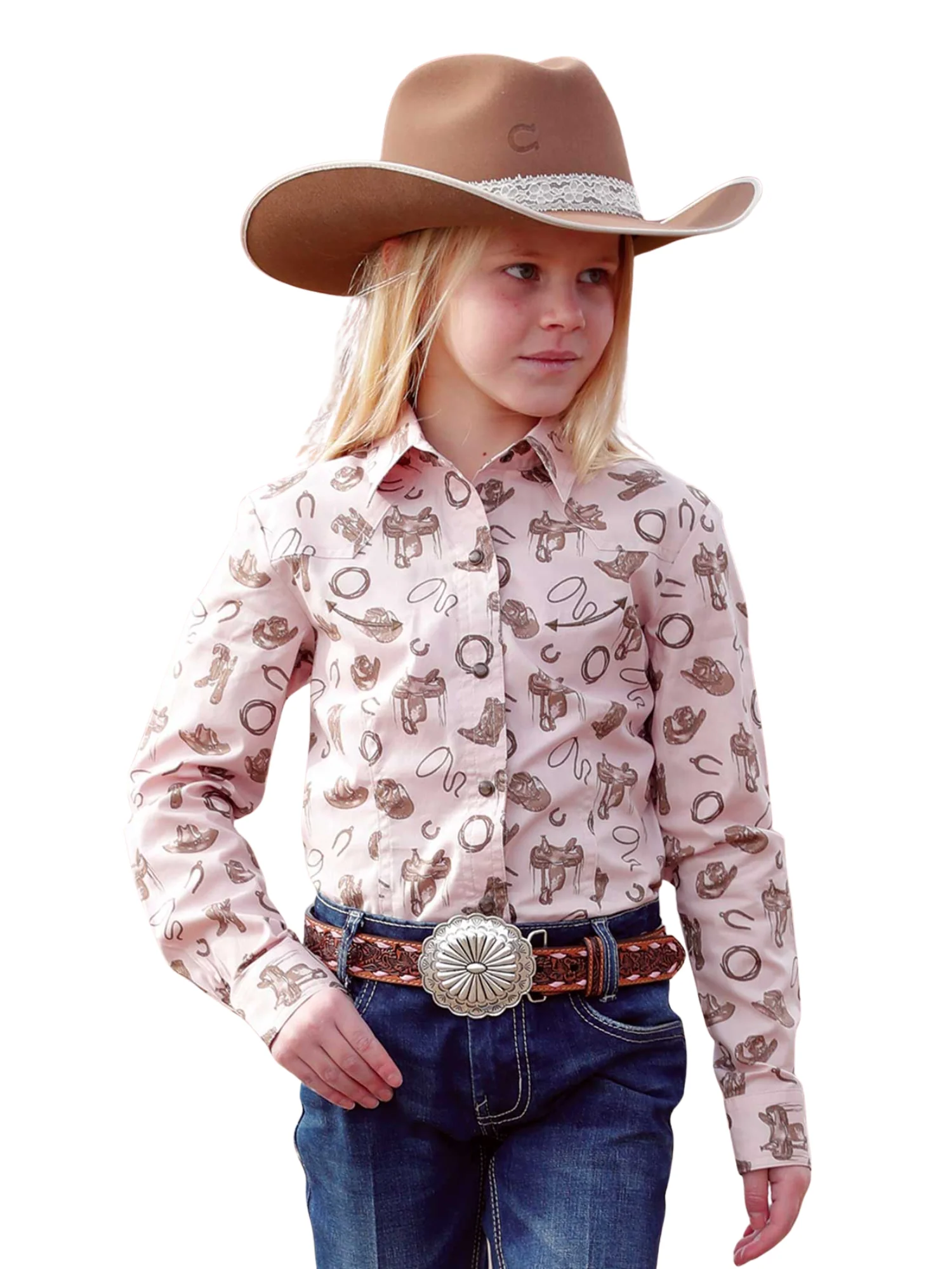 Chemise western rose Lasso - Fille – Image 2