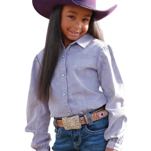 Chemise western Lilac Dirty Dyed - Fille