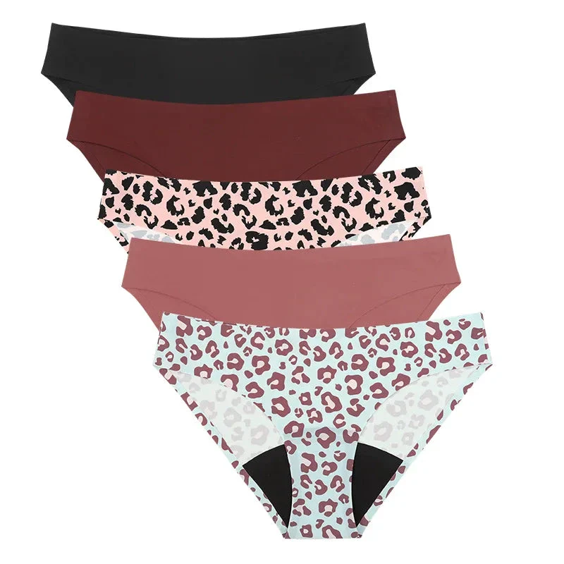 Culotte menstruelle léopard respirante étanche à 4 couches – Image 2