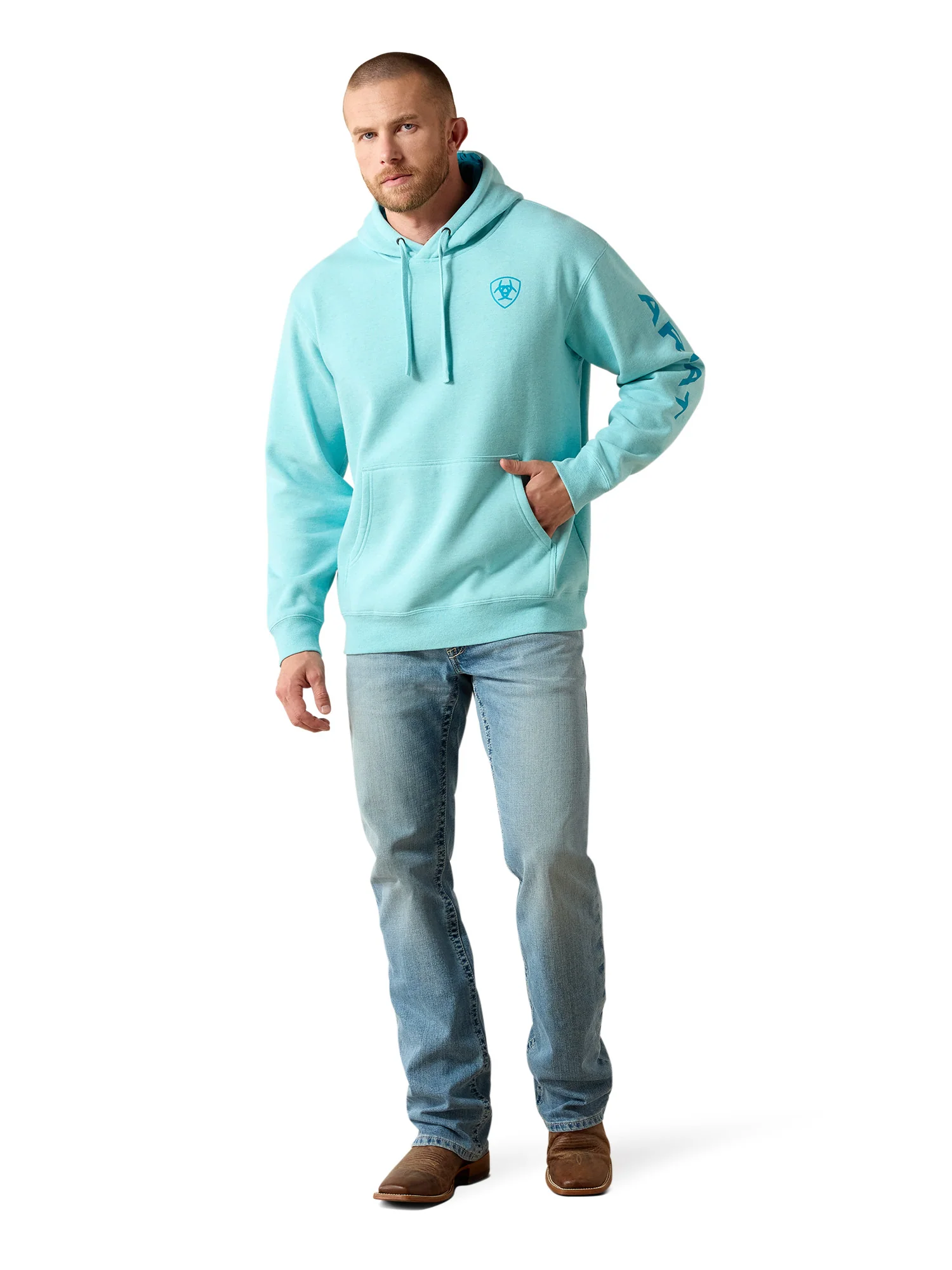 Hoodie Logo Aqua - Homme – Image 5