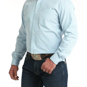 Chemise Western Stripe Baby Blue - Homme