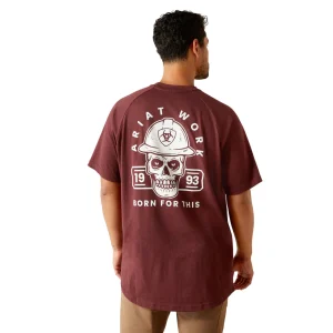 Chandail homme Ariat Men's Cotton Strong™ Hardhead Graphic Burgundy Heather