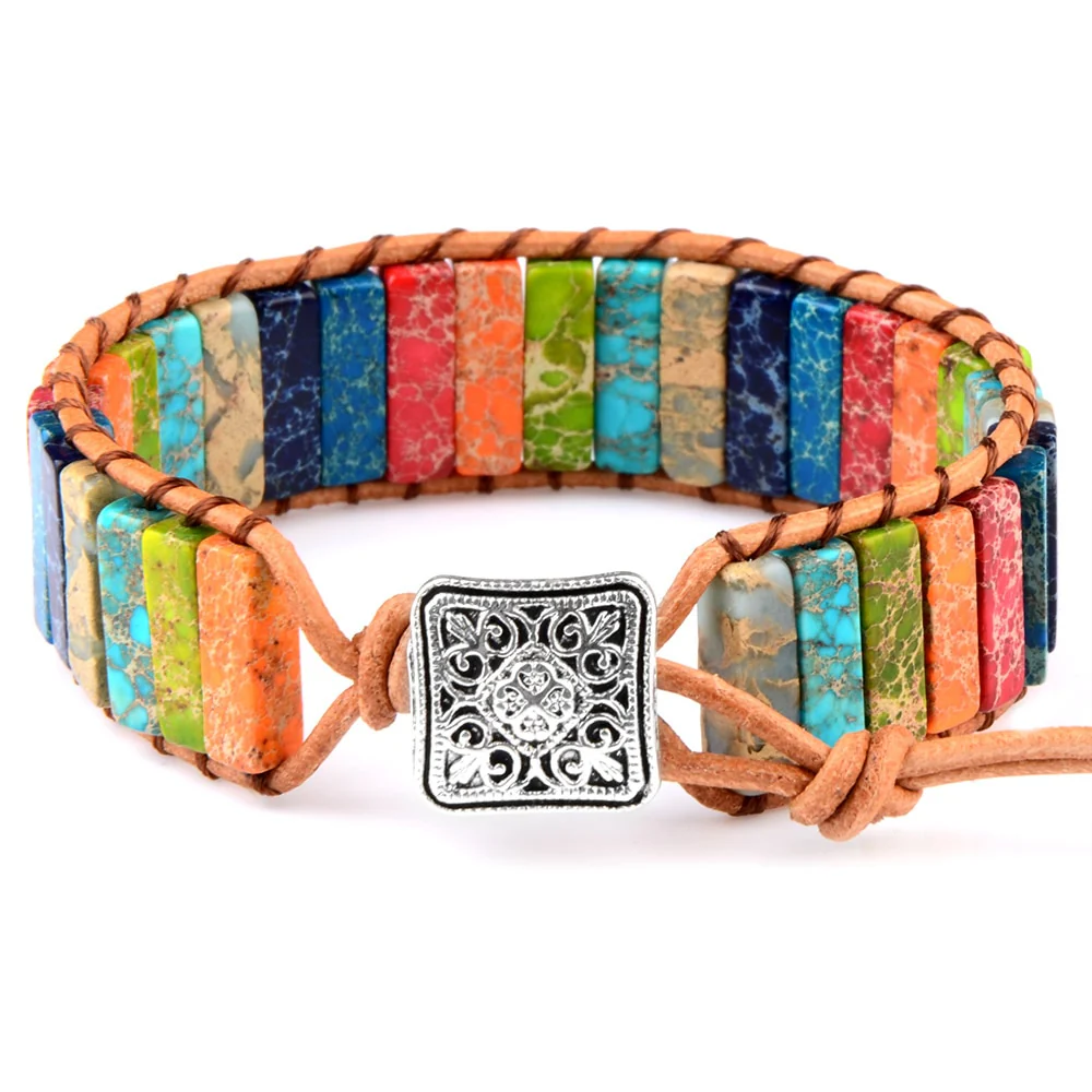 Bracelets tibétain en cuir multicolore ajustable⎮Summer & Chic – Image 3