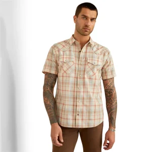 Chemise Ariat homme Hyder Retro Short Sleeve Light Brown