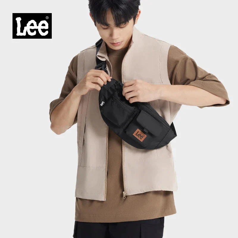 Lee Sac Banane Nylon Noir Étanche Bandoulière Réglable – Image 6