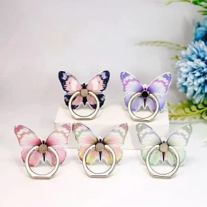 Porte-Bague Papillon Métal Doré Pour Téléphone Accessoire