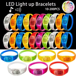 Bracelets LED Lumineux Activés Musique Commande Vocale Multicolores