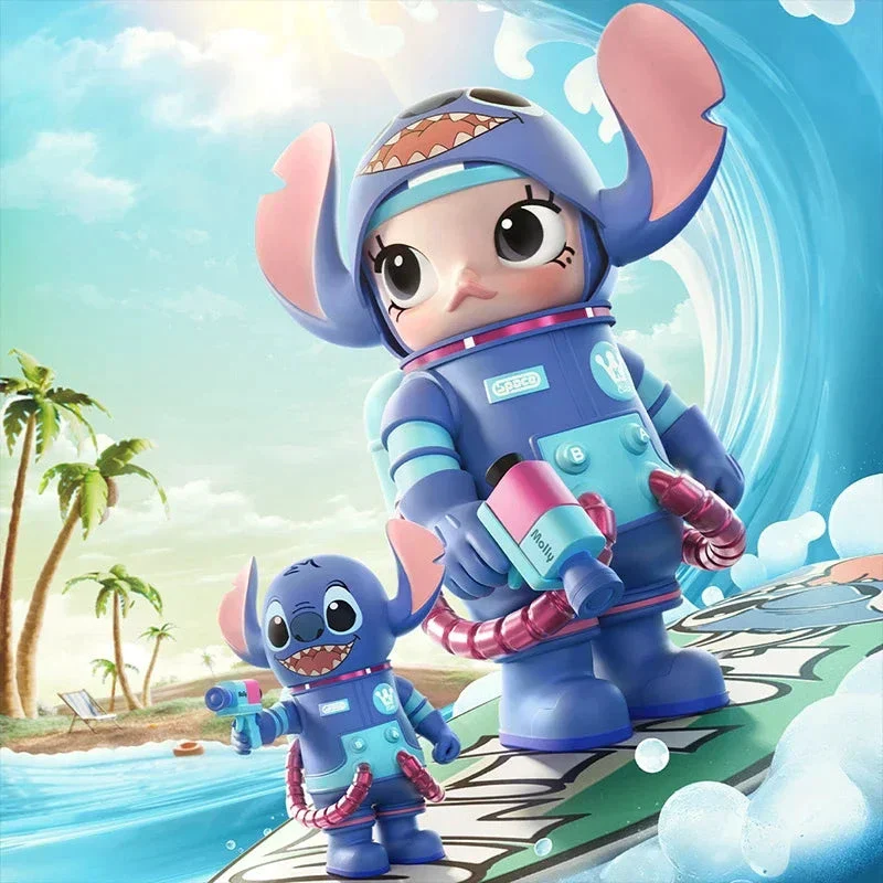 Pop Mart Figurine Space Mega 400 Pour Cent PVC Bleue