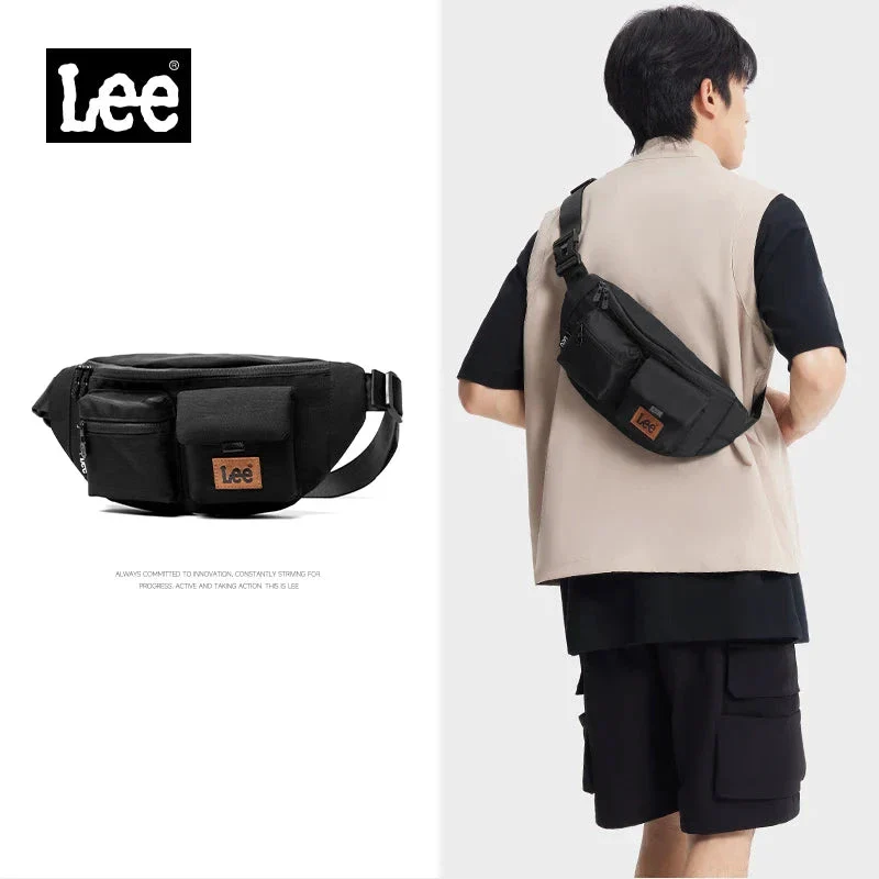 Lee Sac Banane Nylon Noir Étanche Bandoulière Réglable – Image 3
