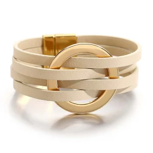 Bracelets en Cuir Anneau Doré Bohème⎮Summer & Chic