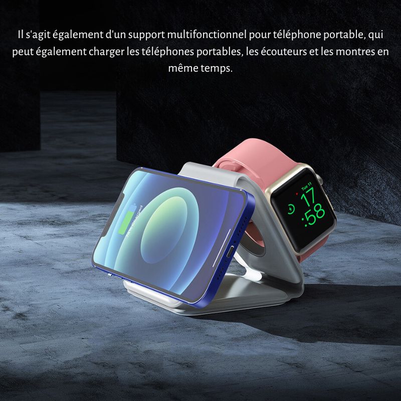 Chargeur sans fil 3 en 1 - voyage⎮Gadgets & Techno – Image 4