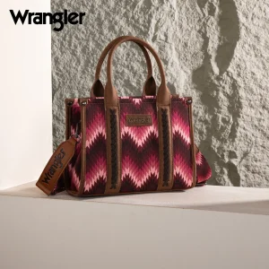 Sac Wrangler Southwestern Pattern Dual Sided Print Tote/Crossbody - DARK PINK
