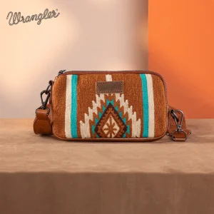 Sac Wrangler Southwestern Knitted Mini Crossbody- Brown