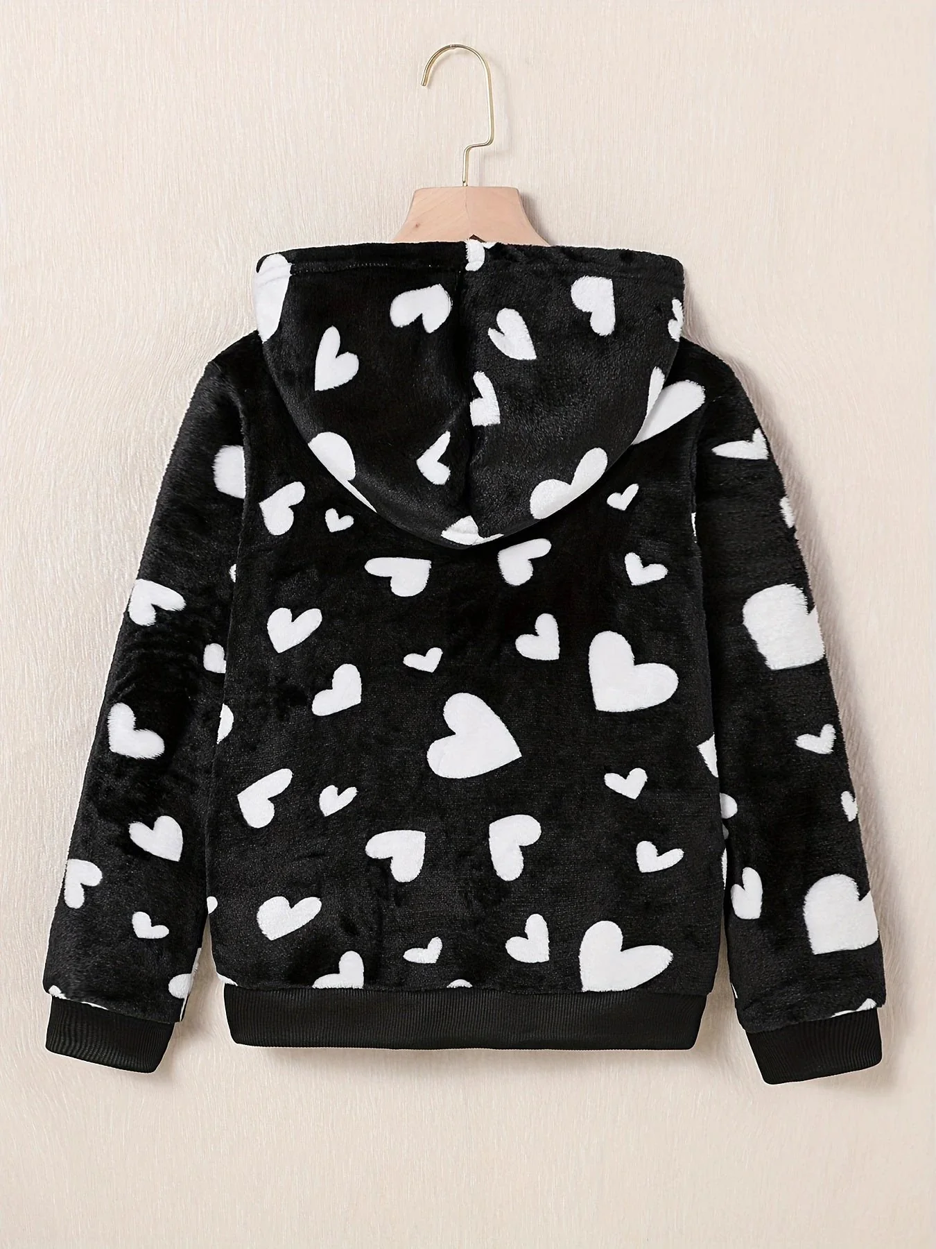 Cardigan À Capuche Zippé Imprimé Cœur – Image 5