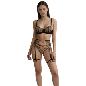 Les Secrets de Léa – Ensemble lingerie 4 pièces dentelle brodée – Katia