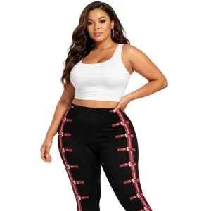 Legging Gothique Grande Taille 5XL Imprimé Boucles Zip 3D Rose Gal