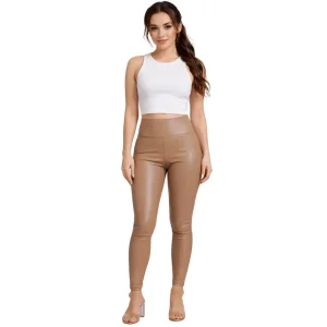 Leggings Cuir PU Noir Taille Haute Serpent