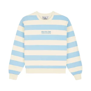 Sweatshirt Biarritz Club Rayé Bleu Ciel