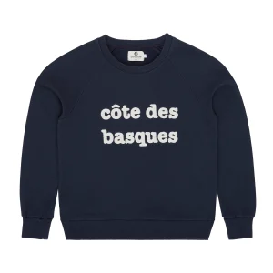 Sweatshirt côte des basques marine écru